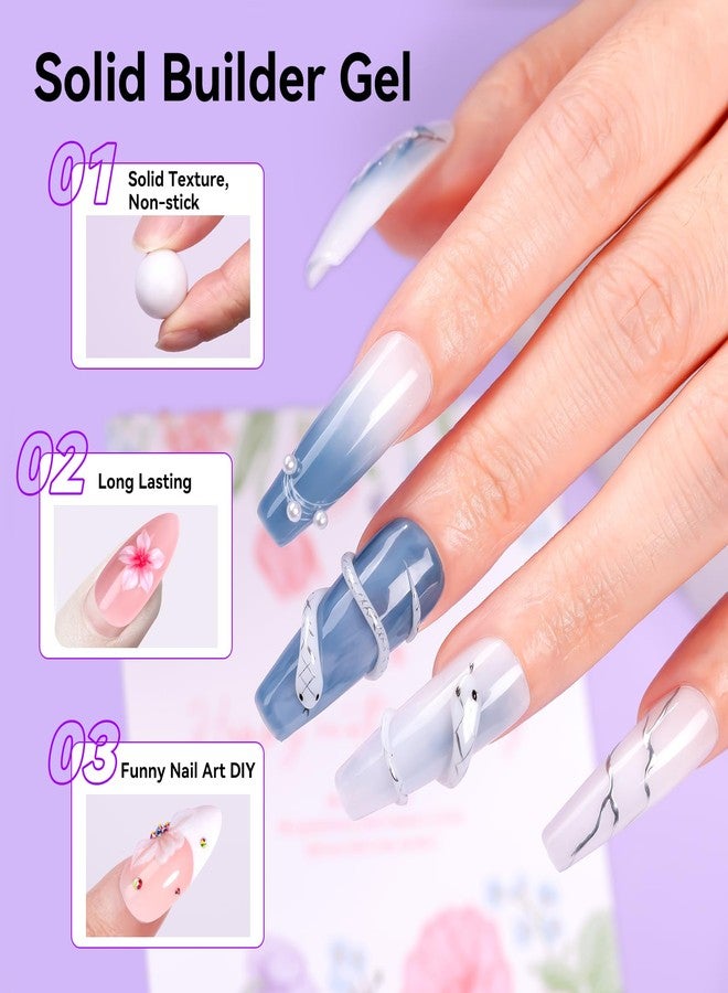 Makartt 3d Gel Nail Art: 4-in-1 3d Nail Gel Sculpting Gels White Non-sticky for Extension, 15ML Solid Builder Nail Gel UV Glue for Acrylic Tips, Rhinestones & Sculpture Gels for Nails Art Salon Home - Image 5